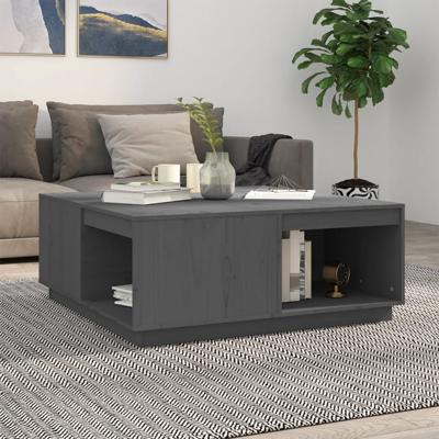 Salontafel 100x101x40,5 cm massief grenenhout grijs