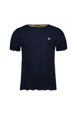 Like Flo zomer t-shirt meisjes - navy blauw - rib - Elise