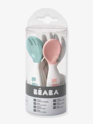 10-delige ergonomische bestekset, tweede leeftijd, van BEABA old pink/ airy green/ light mi