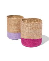 HEMA Opbergmand Roze En Lila - 2 Stuks HEMA Opbergmand Roze En Lila - 2 Stuks