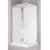 Nemo Spring Vidrio Hammam douchecabine 120x90cm links met schuifdeur en vaste wanden in veiligheidsglas met jets thermostatische douchekraan VMV2P290ST5-1B
