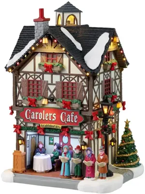 Lemax carolers cafe verlicht kersthuisje Caddington Village 2023