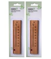 Houten Thermometer voor binnen of buiten set van 2 stuks Houten Thermometer voor binnen of buiten set van 2 stuks