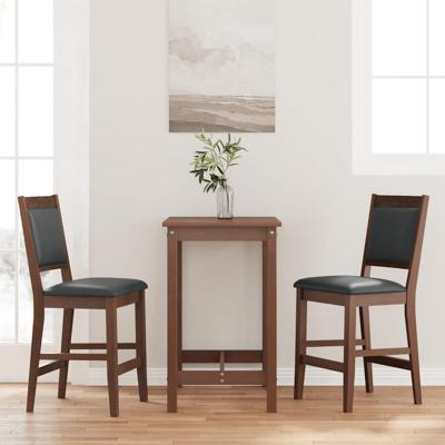 Barkrukken met kussens 2 stuks Bruin massief hout rubber