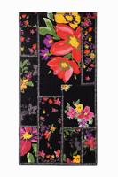 Rechthoekige sjaal met bloemenpatch - BLACK - U