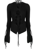 ANDREĀDAMO cut-out ribbed top - Noir