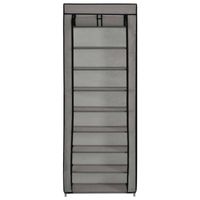 The Living Store Schoenenkast - 8-laags - Grijs - 57 x 29 x 162 cm