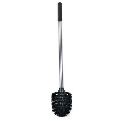 Gerimport Wc en toiletborstel - zwart / zilver - 34 cm - van RVS - Badkamer accessoires