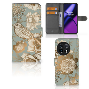 Hoesje voor OnePlus 11 Vintage Bird Flowers