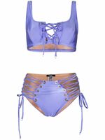 Noire Swimwear bikini à détail de laçage - Violet - thumbnail