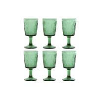 Set van bekers Home ESPRIT Groen Kristal 285 ml (6 Stuks)