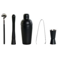 Cocktailshaker set - 5-delig - zwart - rvs - 500 ml - thumbnail