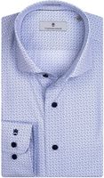 Thomas Maine Heren Overhemd Lichtblauw Geometrische Print Tailored Fit - thumbnail