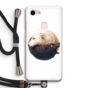 Yin Yang Wolves: Pixel 3 Transparant Hoesje met koord
