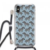 Zebra: iPhone XS Max Transparant Hoesje met koord