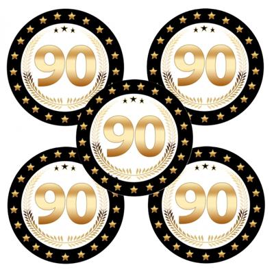 90 jaar tafel versiering bierviltjes/onderzetters - 50x stuks - karton - 90 jarige feestartikelen