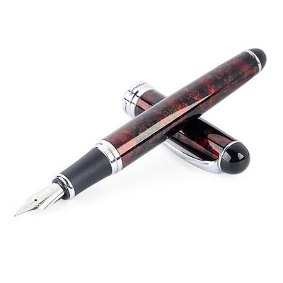 X750 briefpapier RVS Vulpen middellange NIB inkt pennen school Oiifice gift NIB grootte: 0.5 mm (rood patroon)