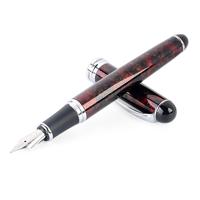 X750 briefpapier RVS Vulpen middellange NIB inkt pennen school Oiifice gift NIB grootte: 0.5 mm (rood patroon)