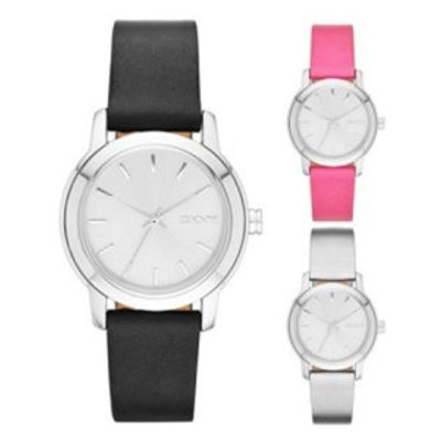 Horlogeband DKNY NY2269 Pink Leder Roze