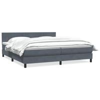 Boxspring met matras fluweel donkergrijs 180x210 cm