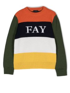 Fay Kids pull colour block à logo brodé - Tons neutres