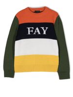 Fay Kids pull colour block à logo brodé - Tons neutres - thumbnail