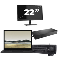 Microsoft Surface Laptop 3 - Intel Core i5-10e Generatie - 13 inch - 16GB RAM - 256GB SSD - Windows 11 Home + 1x 22 inch Monitor