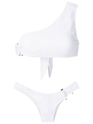 Amir Slama bikini en maille ajourée à épaules dénudées - Blanc
