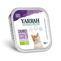 Yarrah - Natvoer Kat Kuipje Chunks met Kip & Kalkoen Bio - 16 x 100 g - thumbnail