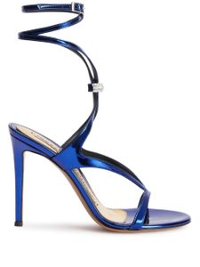 Alexandre Vauthier sandales en cuir à ornements en cristal - Bleu