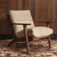 BePureHome Fauteuil Houston Bouclé / Acaciahout - Naturel - thumbnail