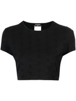 CHANEL Pre-Owned haut crop à logo brodé (1997) - Noir