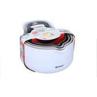 Alpina mengkommen 1.2-3l 4 stuks wit/grijs