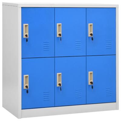 Lockerkast 90x45x92,5 cm staal lichtgrijs en blauw