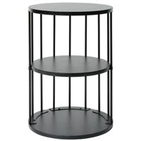 Bijzettafel Berjaya - zwart - rond - D34 x H50 cm - metaal/hout - modern - 3 laags tafel Bijzettafel Berjaya - zwart - rond - D34 x H50 cm - metaal/hout - modern - 3 laags tafel