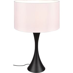 LED Tafellamp - Tafelverlichting - Trion Safari - E27 Fitting - Rond - Mat Zwart - Aluminium - Max. 60W