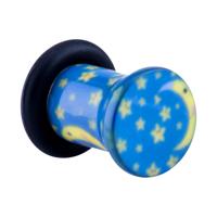 Single Flared Plug met zon en sterren Acryl Tunnels & Plugs