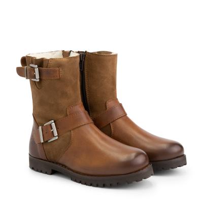 Travelin&apos; Kids - zipper boot - Cognac - Maat 30