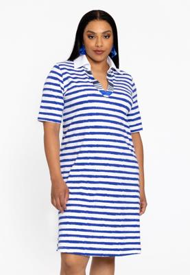 Yoek Polo-jurk RIVIERA | Indigo | Maat 46/48