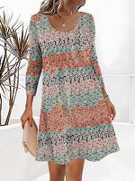 Floral Casual Dress With No - thumbnail