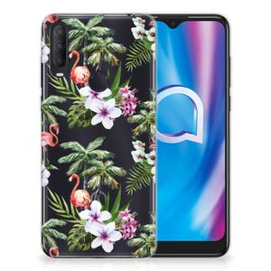 Alcatel 1S (2020) TPU Hoesje Flamingo Palms