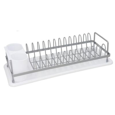 Afwas afdruiprek met lekbak - wit - kunststof - 41,5 x 17 x 10 cm
