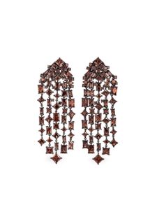 Anabela Chan boucles d'oreilles Cascade en rhodium - Marron