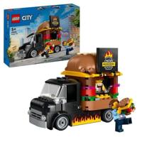 LEGO 60404 City Burgers Foodtruck, bestelwagentje, fantasierijk spel met bestelwagen en minifiguren