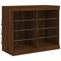 vidaXL Dressoir met LED-verlichting 81x37x67 cm bruin eikenkleur