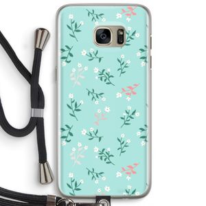 Small white flowers: Samsung Galaxy S7 Edge Transparant Hoesje met koord