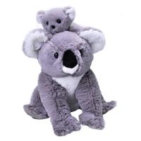 Wild Republic Pluche koala beer met baby - knuffel koala - grijs - 38 cm