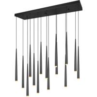 LED Hanglamp - Trio Select Cala - 15 Lichtpunten van 3.8 Watt - Hoogte Aanpasbaar - Aanpasbare Lichtkleur - Dimbaar - Mat Zwart - Metaal