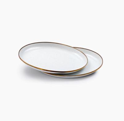 Barebones Small Plate/Enamel/Set 2 Pcs Servies Egg Shell