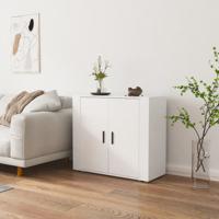 Dressoir 80x33x70 cm bewerkt hout wit - thumbnail